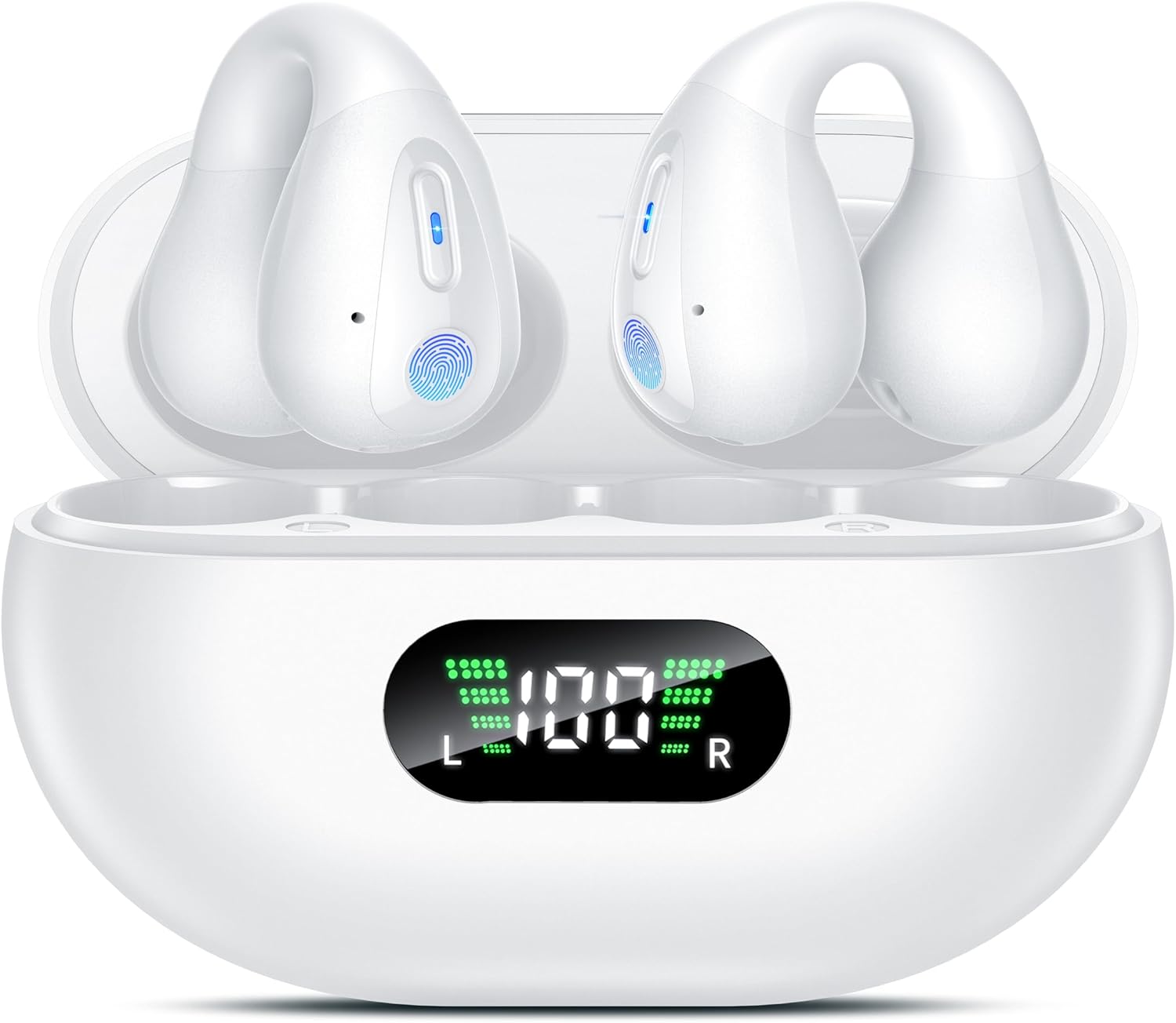 Open Ear Bone Conduction Headphones，Comfort-Clip On Wireless Earbuds Bluetooth...