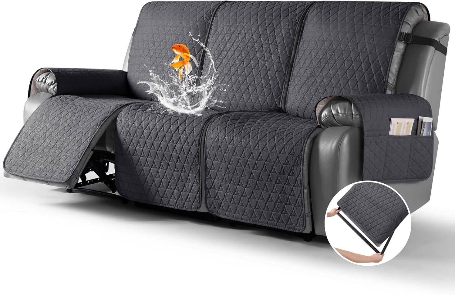 TAOCOCO 100% Waterproof Recliner Sofa Cover-Non Slip Split Couch Covers for Recl...