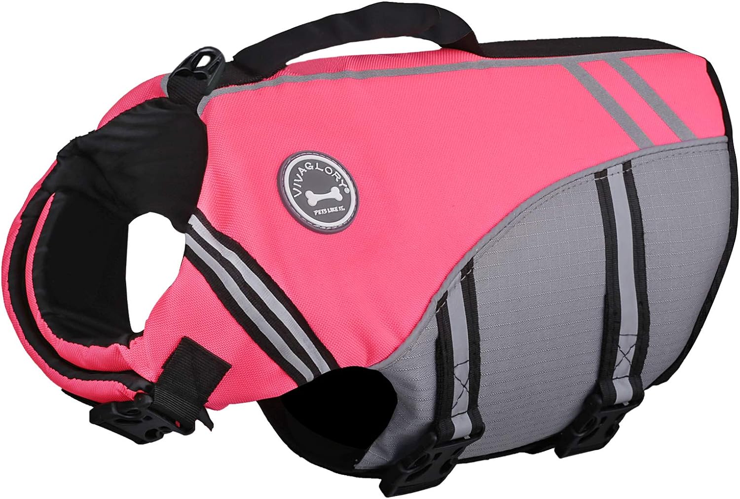 VIVAGLORY Sports Style Dog Life Jacket with Extra Flotation, Adjustable & Durabl...