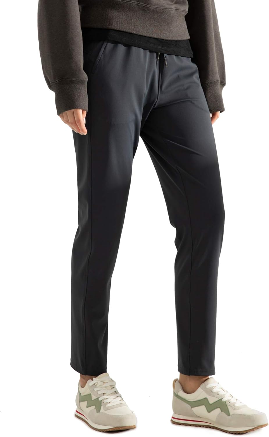 AJISAI Petite/Regular Women's 7/8 Joggers Travel Pants with Pockets Lounge Casua...