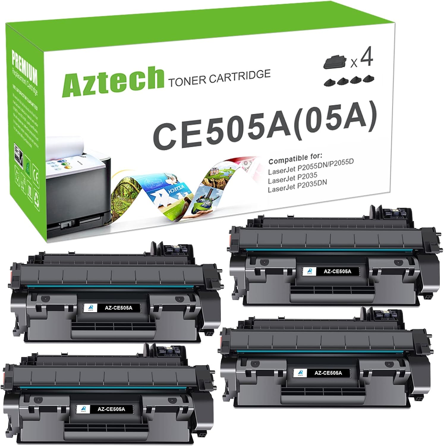 Aztech Compatible for P2035 Toner Cartridge Replacement for HP 05A CE505A P2035N...