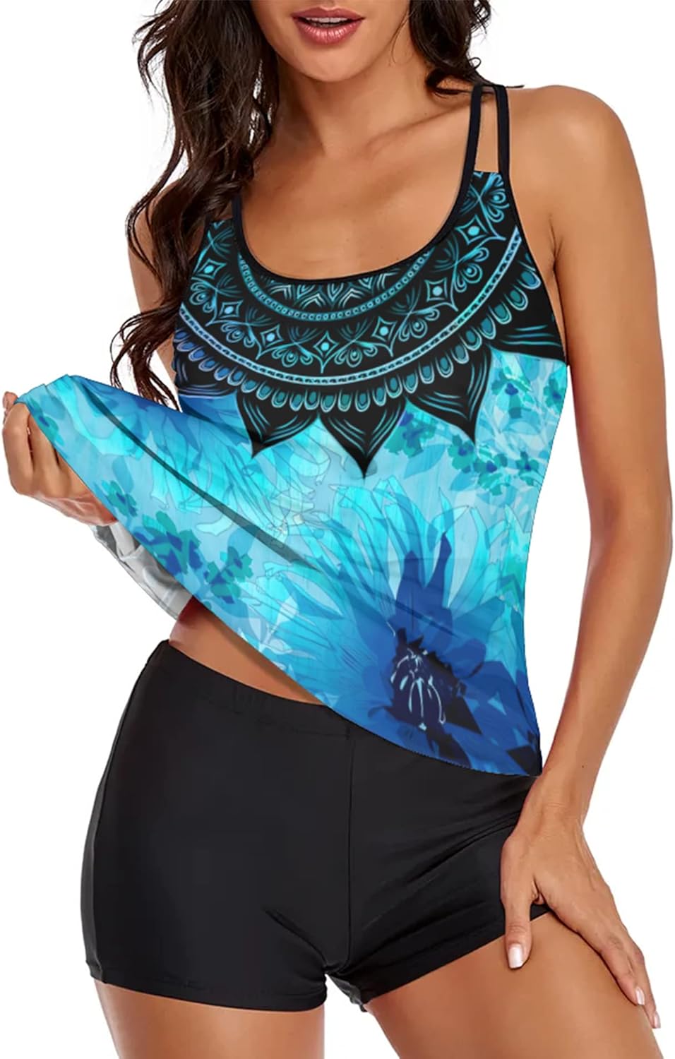 MARZXIN Tankini Swimsuit for Women Floral Two Piece Bathing Suit Swimwear Tank T...