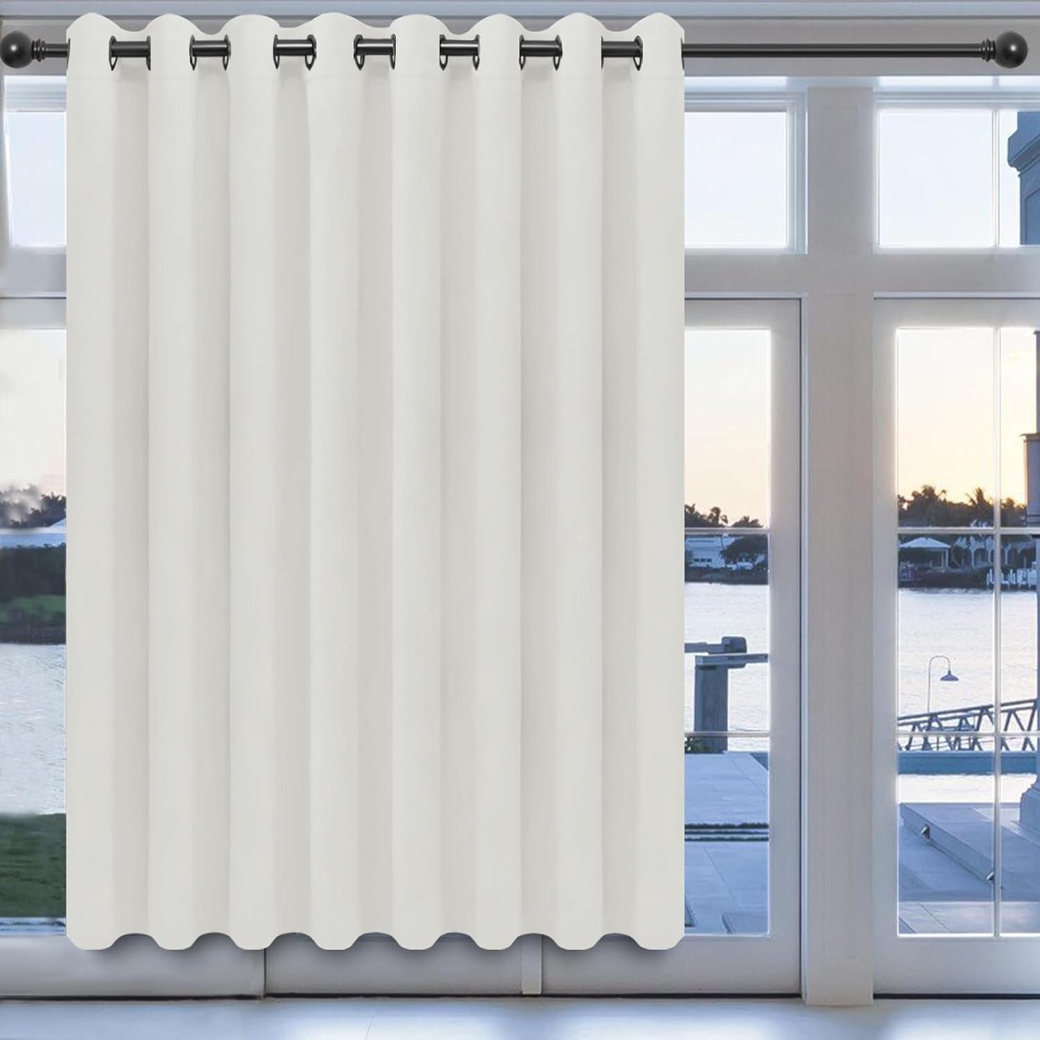 Easy-Going Blackout Door Curtains, Special Solid Thermal Insulated Grommet Curta...