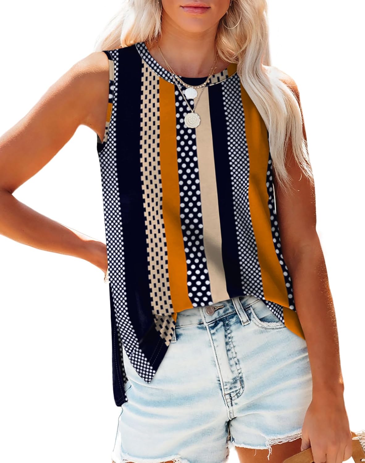 XIEERDUO Womens Tank Tops, Special Loose Fit Basic Casual Summer Sleeveless Shir...