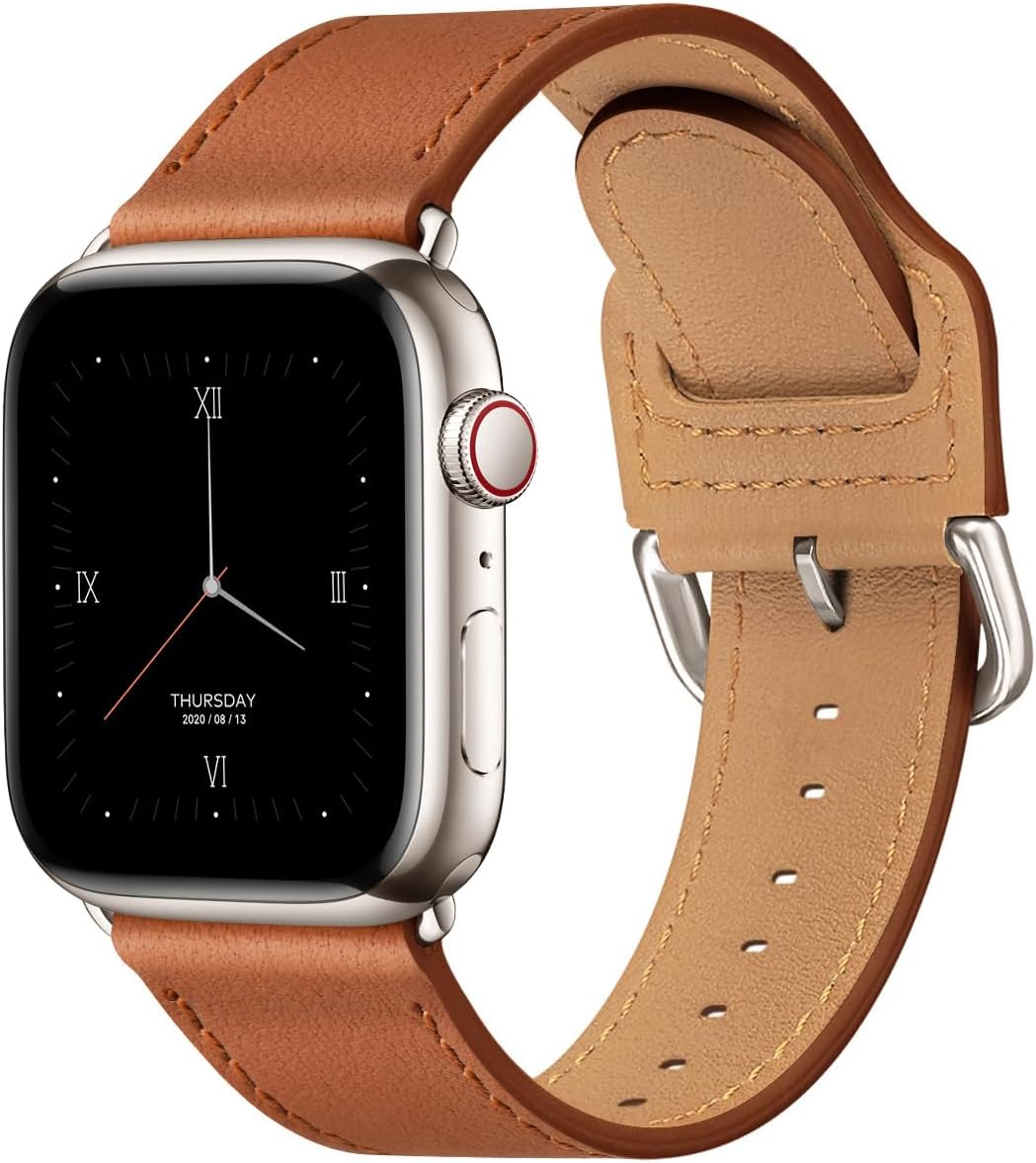 POWER PRIMACY Leather Bands Compatible with Apple Watch Band 38mm 40mm 41mm 42mm...