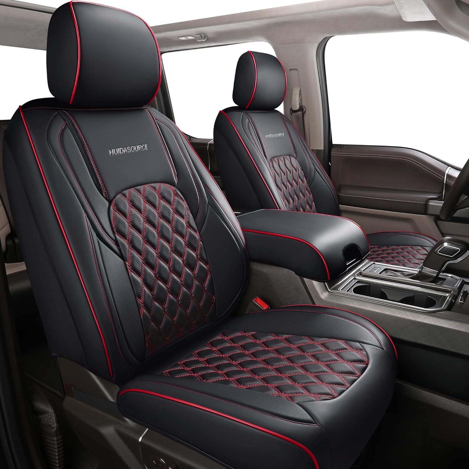 Huidasource Tacoma Seat Cover Front & Rear, Full Coverage Waterproof Leather Cus...