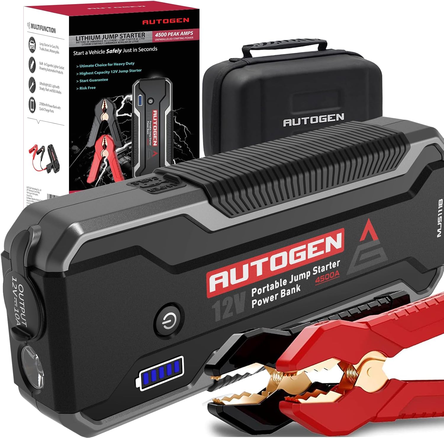 AUTOGEN Battery Jump Starter 4500A Car Jumper Starter Portable 27000mAh(All Gas...