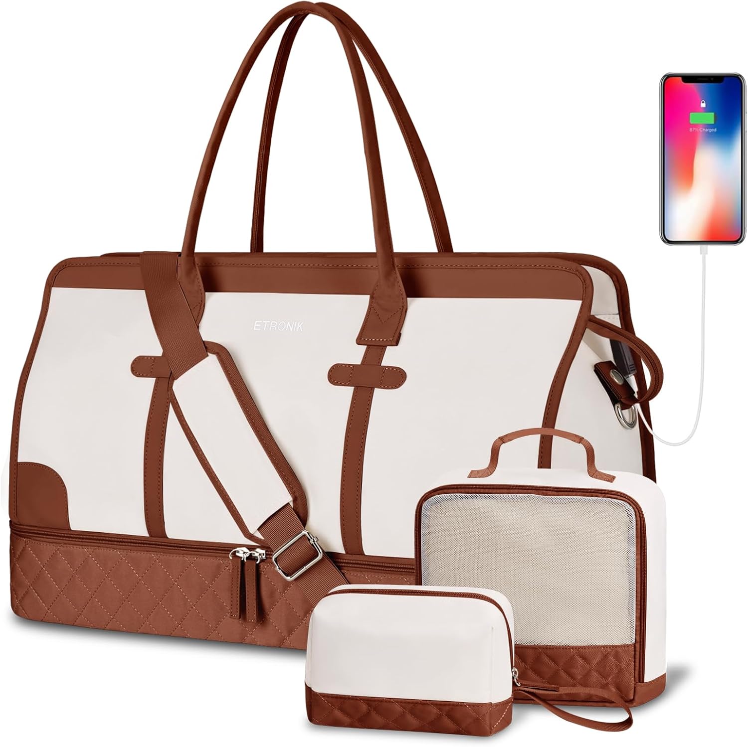 ETRONIK Weekender Overnight Bag for Women, Large T...