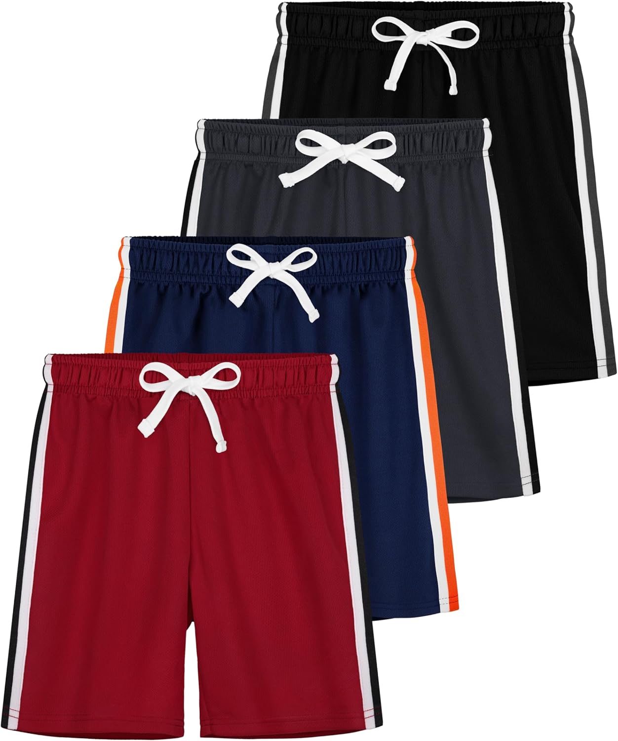 4 Pack Boys Shorts Toddler Boys Athletic Basketball Shorts Clothes Kids Mesh Act...