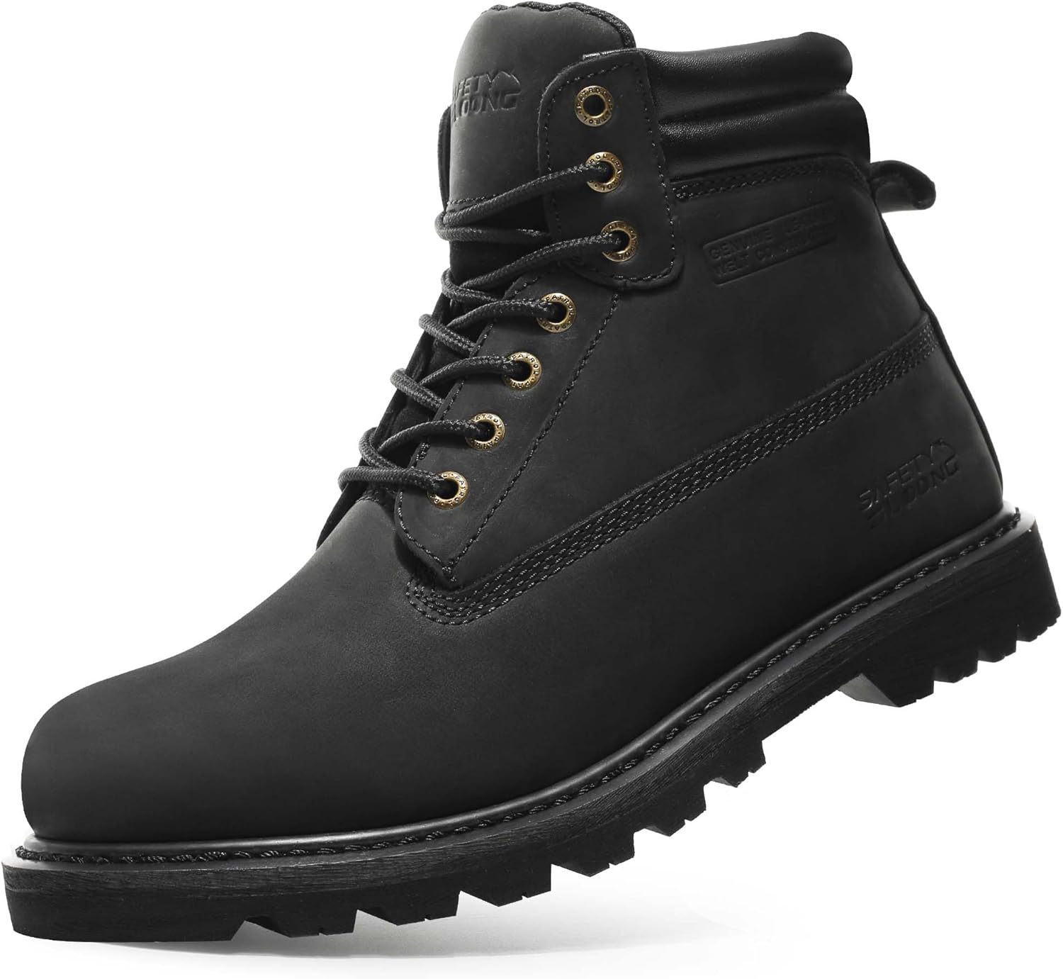 Work Boots for Men Waterproof Soft Toe Non Slip Comfortable Boots 9 Black