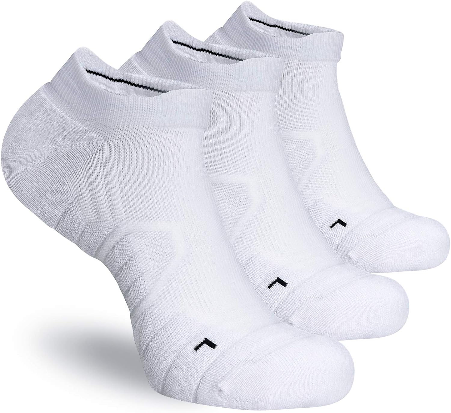 Hylaea Athletic Running Socks Cushion Padded Moisture Wicking Low Cut Medium 3 P...
