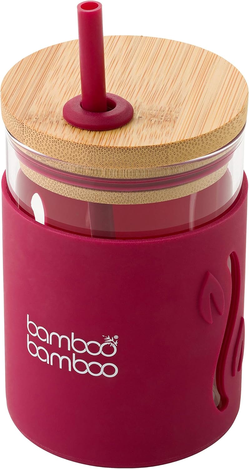 bamboo bamboo ® Toddler Sippy Cup with Straw and Lid – 350ml Glass Kids Cup with...
