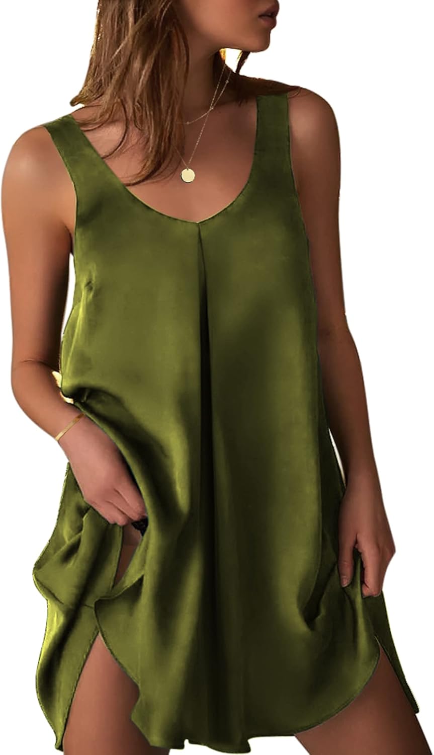 Ekouaer Women's Nightgown, Special Sleeveless V Ne...