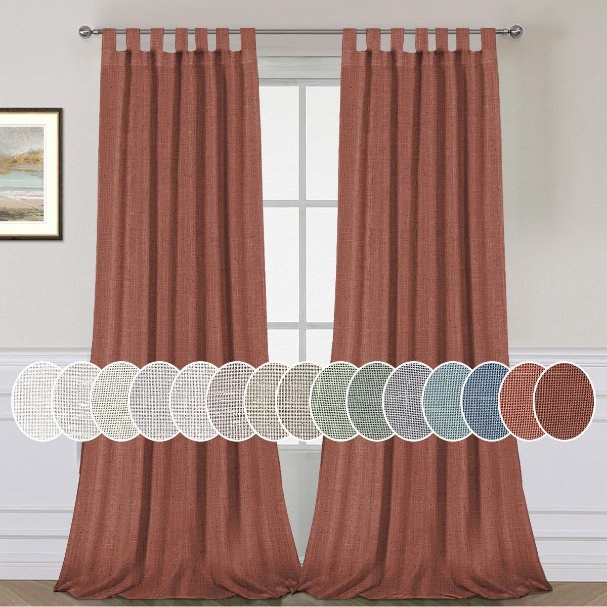 H.VERSAILTEX Natural Linen Curtains, Special Linen Textured Living Room Curtains...