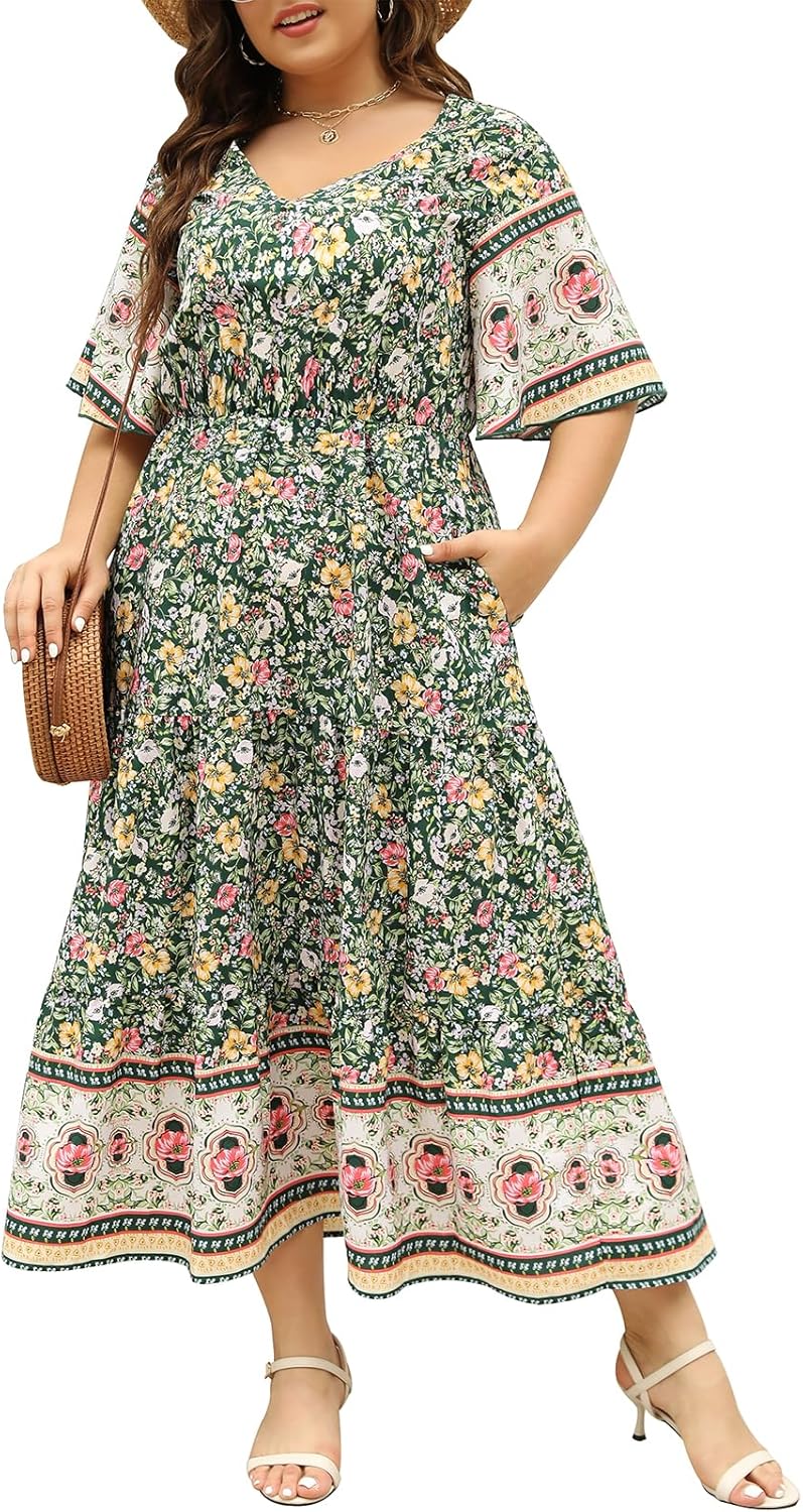 Keluummi Plus Size Wedding Guest Maxi Dresses, Spe...