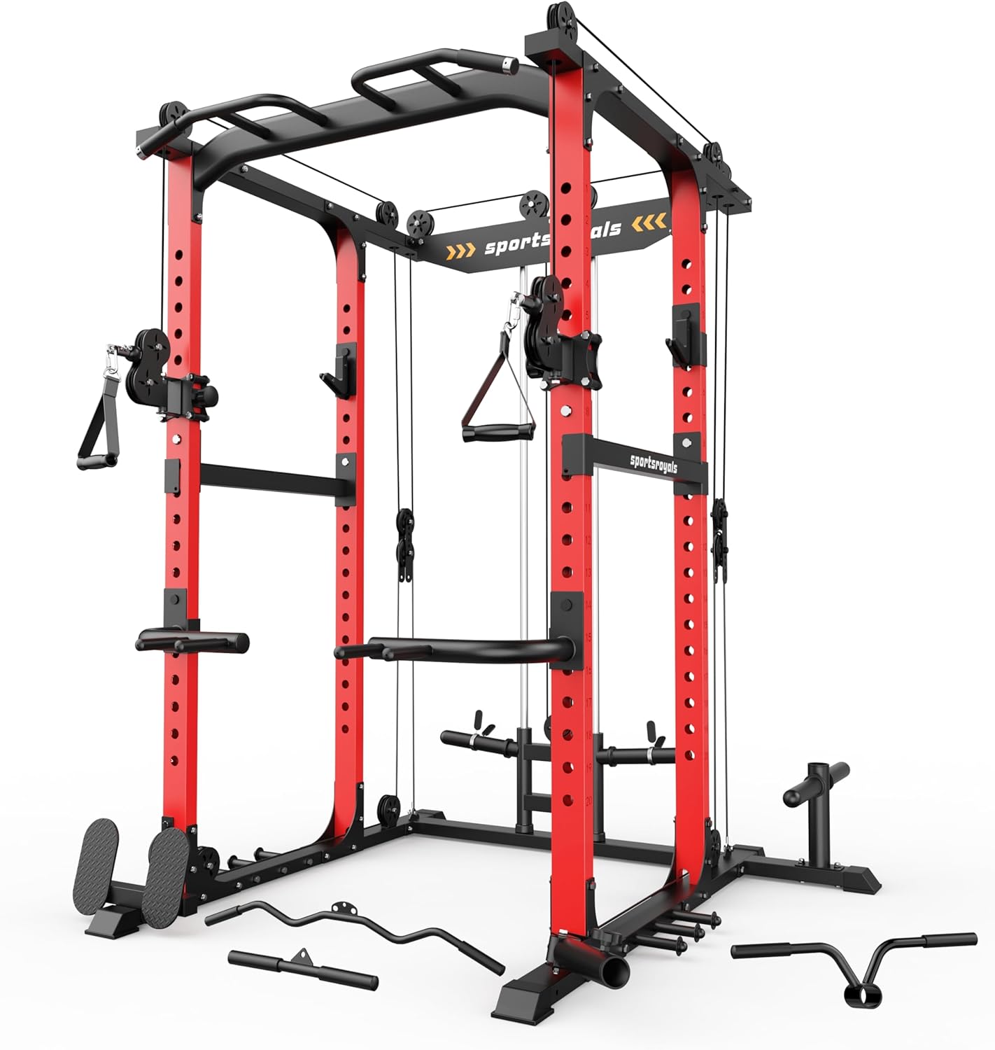 Sportsroyals Power Cage,1600lbs Multi-Function Power Rack with Adjustable Cable...