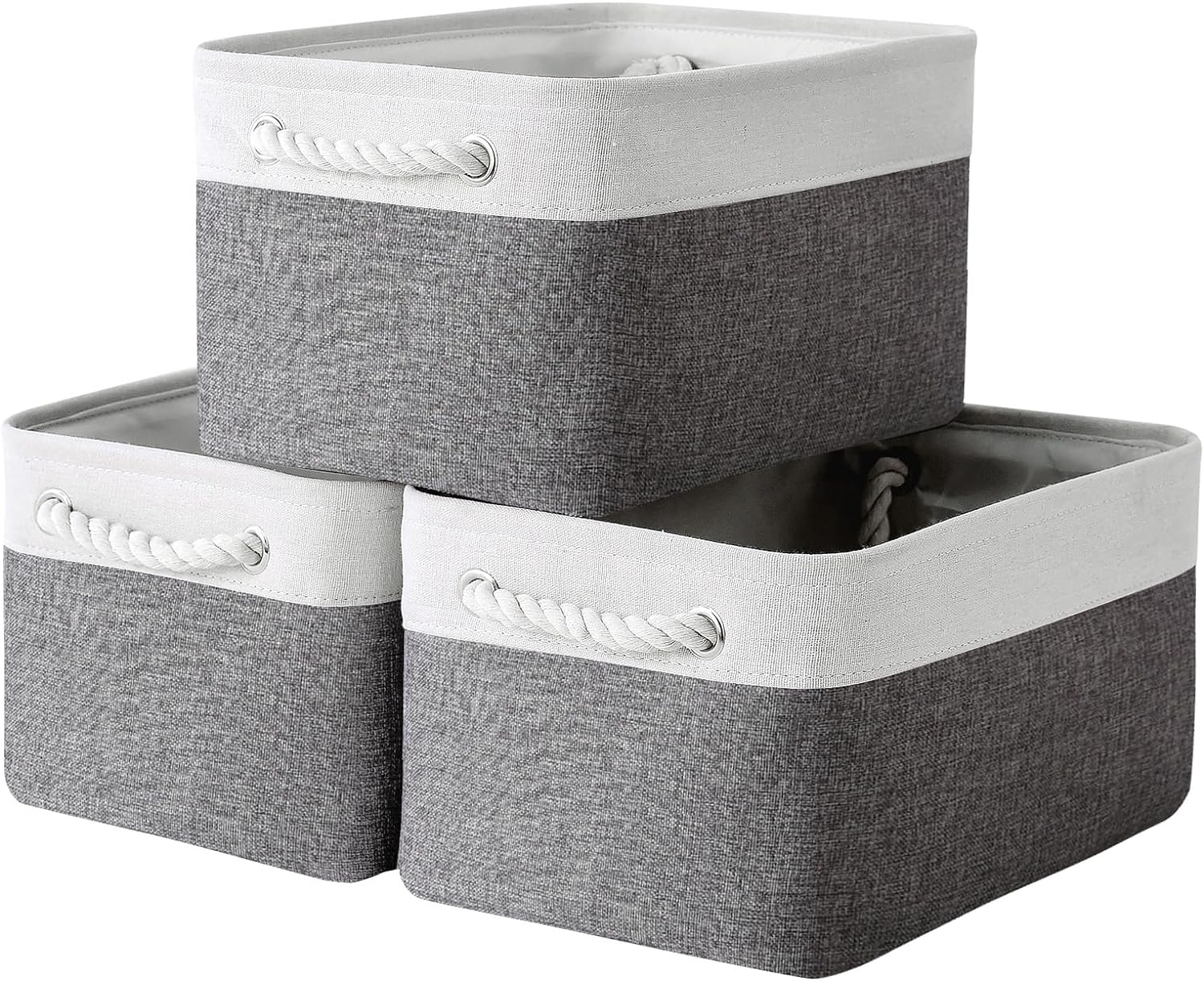 TheWarmHome Storage Basket for Organizing - 15.7x11.8x8.2 inch Large 3 Pack Coll...
