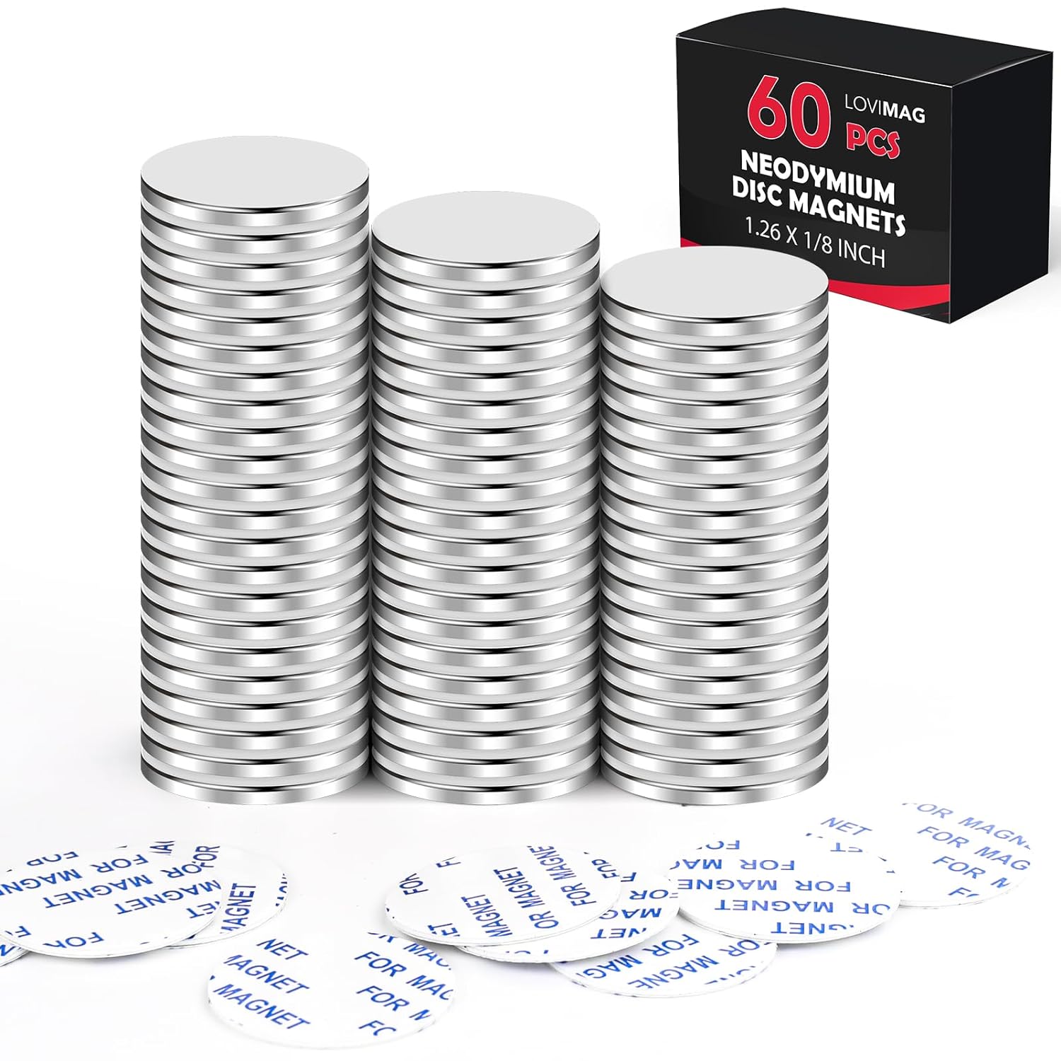 LOVIMAG Strong Neodymium Disc Magnets, Powerful Rare Earth Magnets with Double-S...