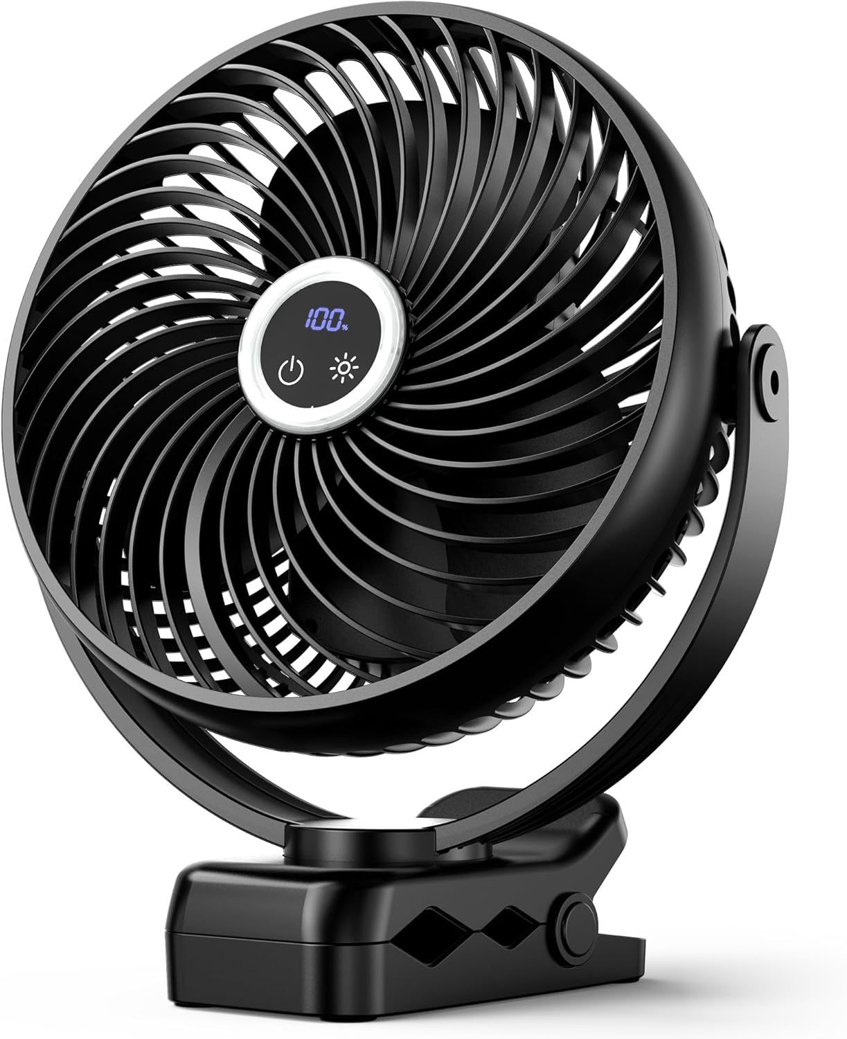 Koonie 10000mAh Portable Clip on Fan with LED Lantern and Hook, 8 inch Battery O...