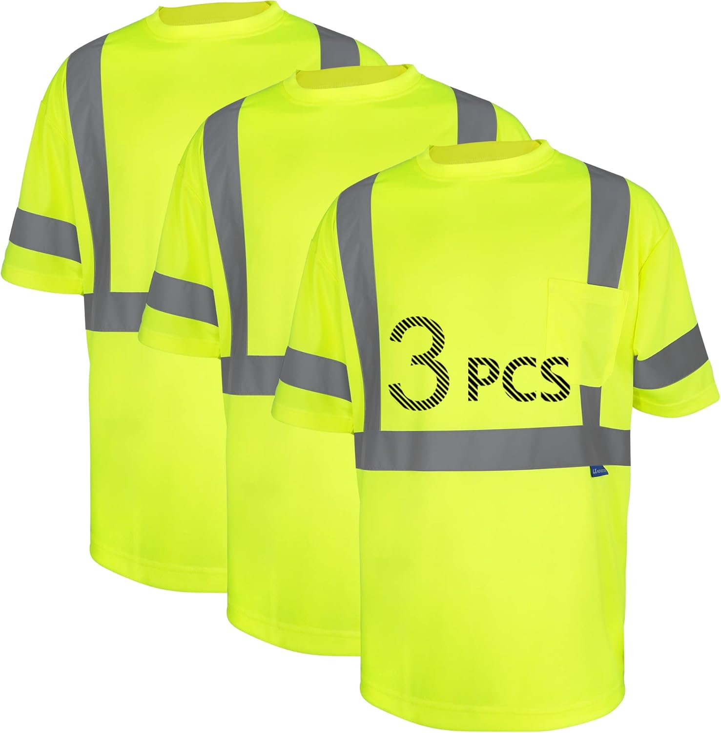Safety Shirt short Sleeve High Visibility Reflective Breathable T Shirt for Work...