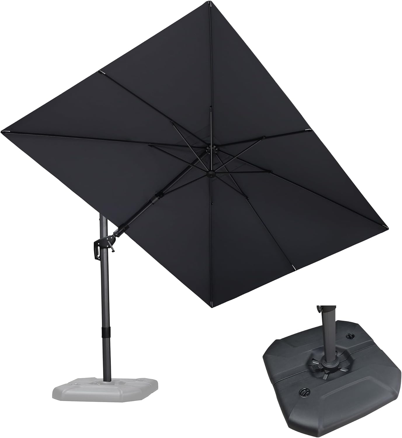 PURPLE LEAF Patio Umbrella, Special 8' X 11' Tilting Outdoor Umbrella with Base,...