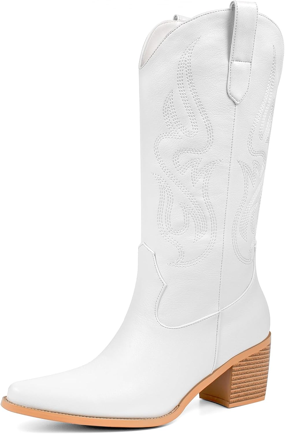 Pasuot Cowboy Boots for Women - Cowgirl Western Mid Calf Boots with Embroidery,...