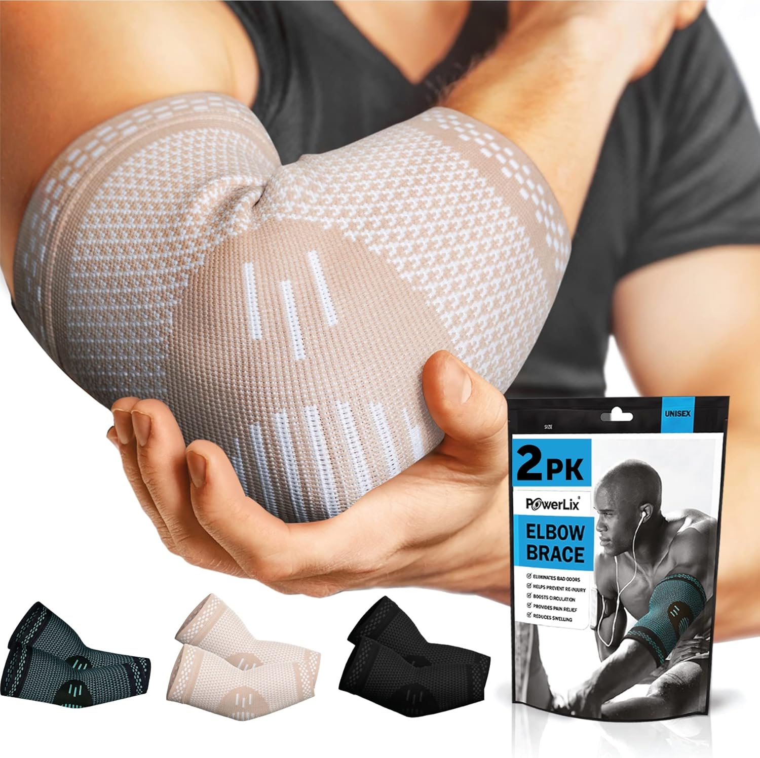 POWERLIX Elbow Orthopedic Brace, Special Compression Support Pair, Innovative El...