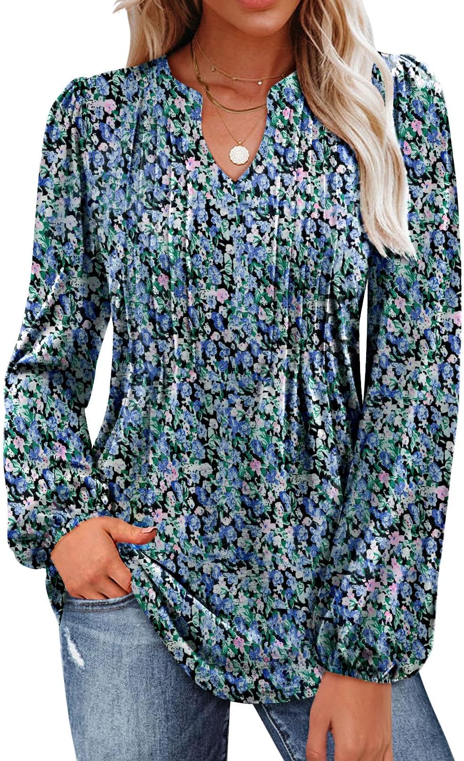 MIHOLL Women's 2024 Tunic Blouse, Special V Neck P...