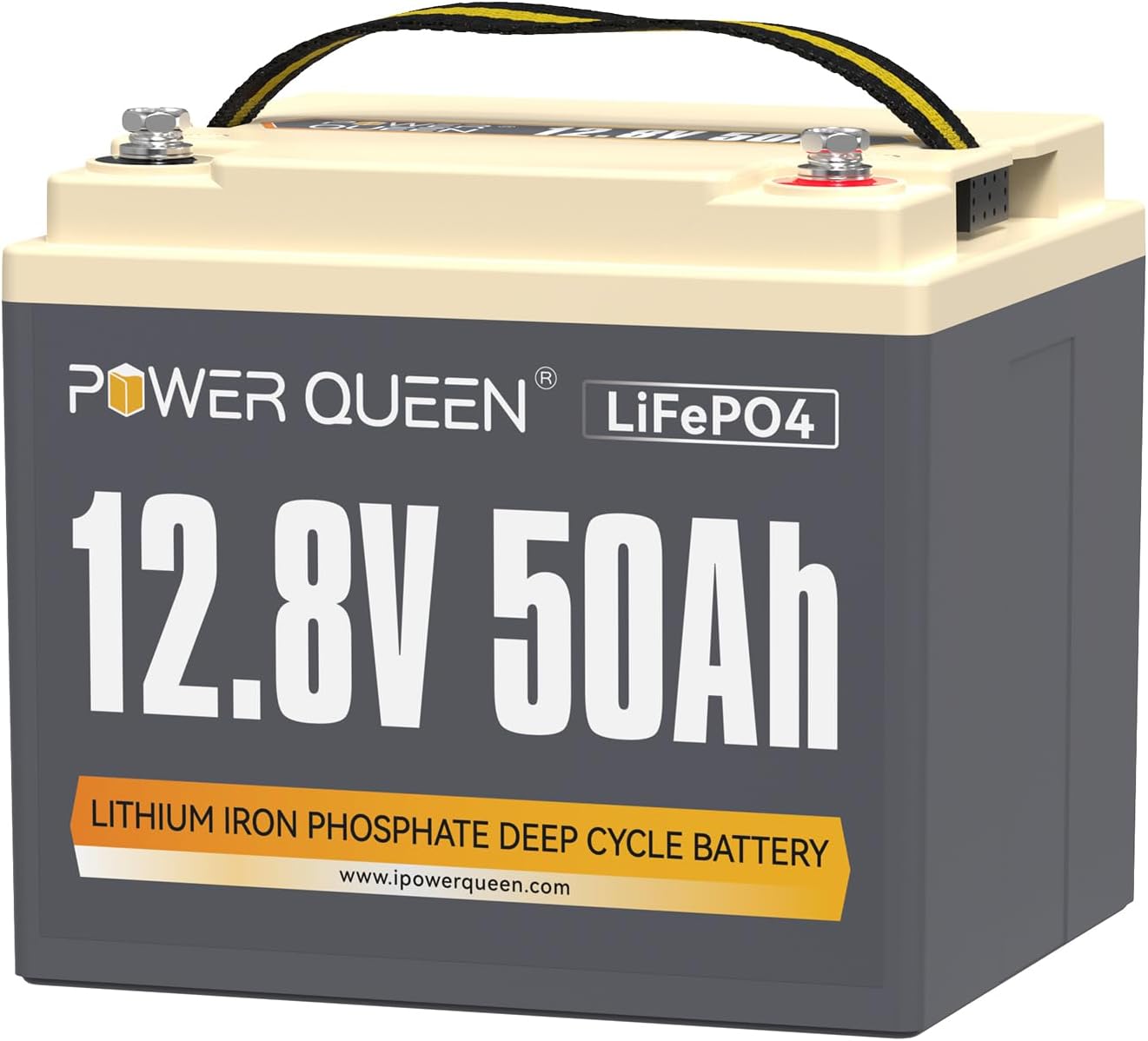 Power Queen 12.8V 50Ah LiFePO4 Battery, Special Lithium Battery Upgrade with Gra...