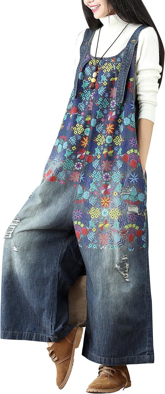 Special Yeokou Women's Loose Baggy Denim, High-Quality Wide Leg Jumpsuit, Comfor...