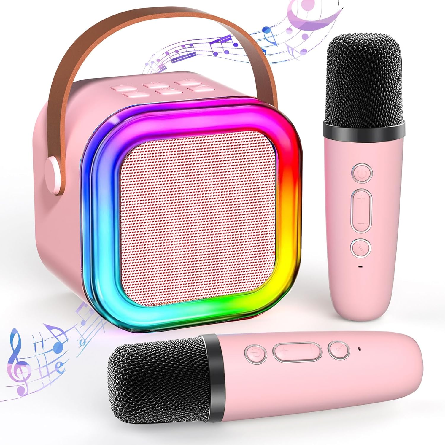 Mini Karaoke Machine for Kids Adults, Portable Bluetooth Karaoke Speaker with 2...