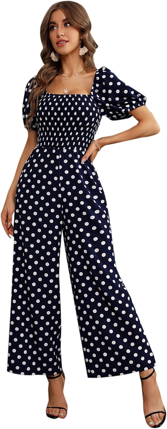 Love Welove Fashion Floral Jumpsuits for Women, casual Loose Romper Short Sleeve...