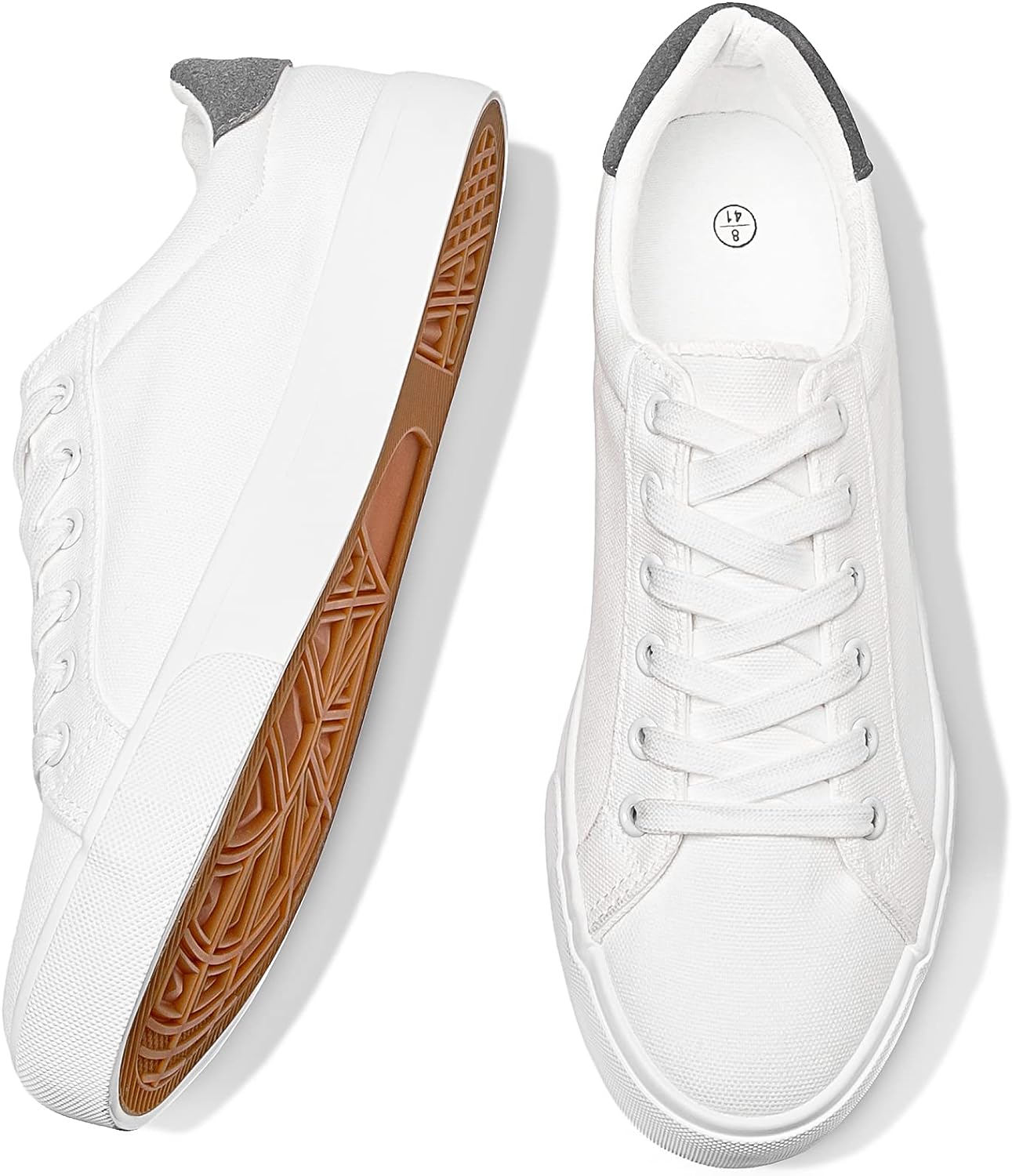 Fracora Mens Canvas Shoes, Special White Black Sneakers for Ultimate Comfort, In...