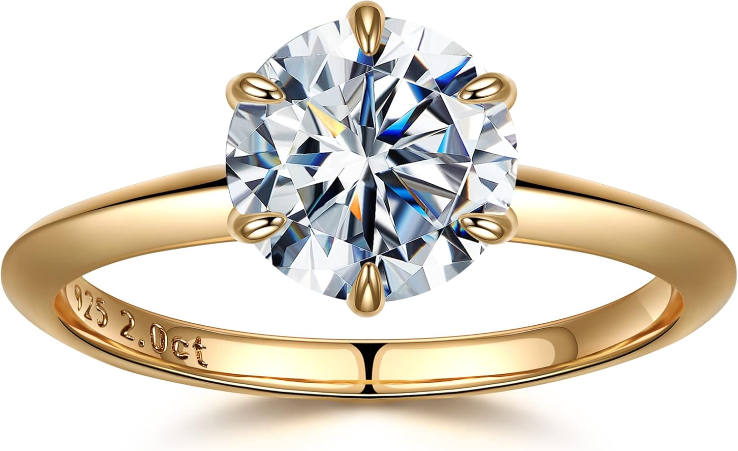 SMILEST 2ct Moissanite Rings for Women, Unique Rou...