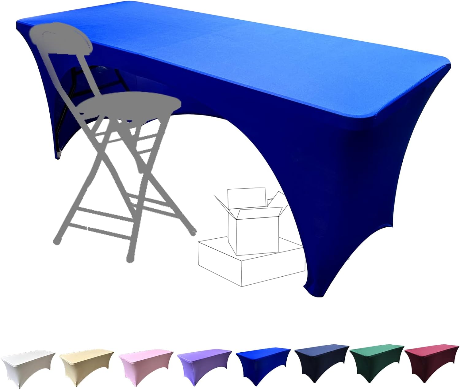 Dololoo Stretchable Tablecloths 6ft for Rectangle Tables with Open Back, Fitted...