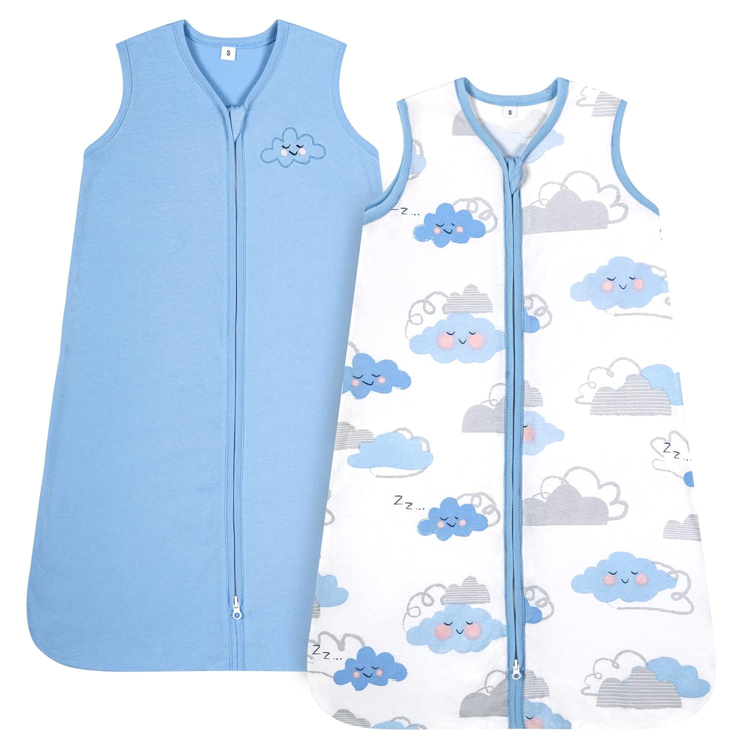 TILLYOU Sleep Sack 2 Pack - Baby Wearable Blanket with 2-Way Zipper, Extra Soft...