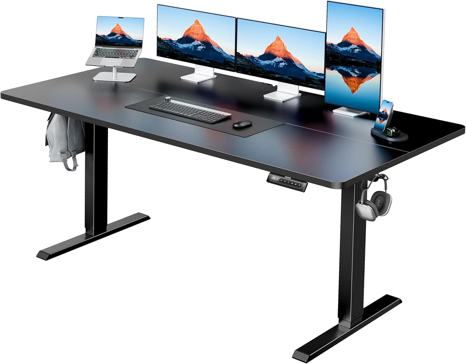 HUANUO 63" x 28" Electric Standing Desk Adjustable Height, 4 Memory Height Setti...