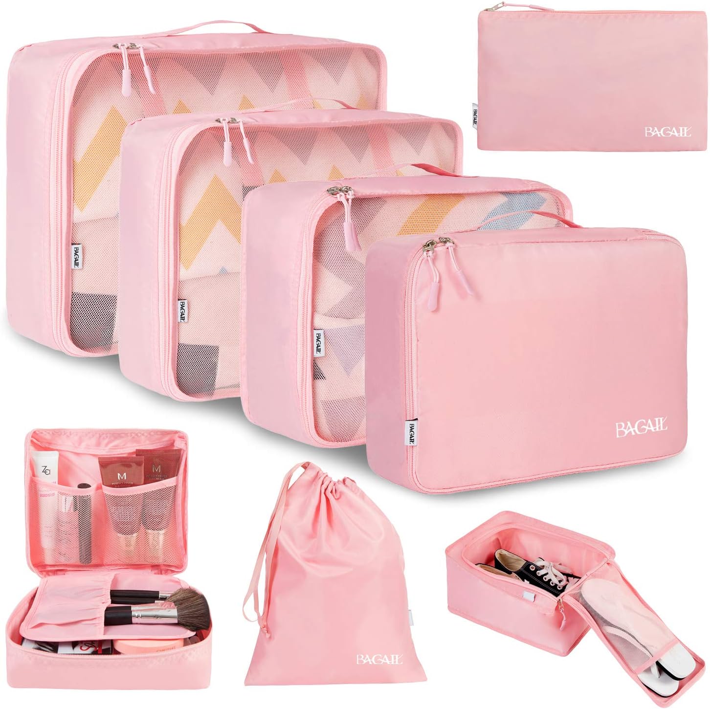 BAGAIL 8 Set Packing Cubes Luggage Packing Organizers for Travel Accessories (Bl...