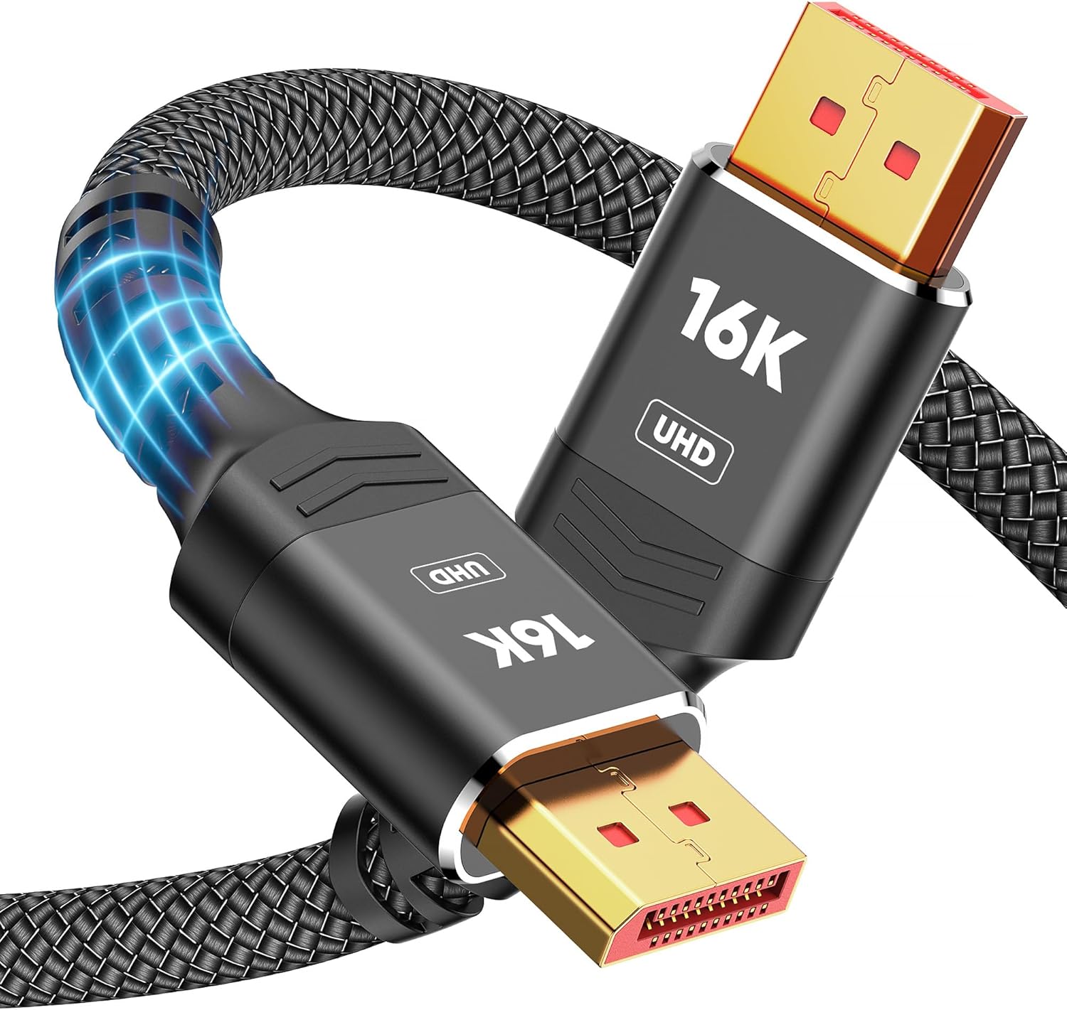Highwings Displayport Cable 2.1, 16K DP 2.0 Cable 6FT [16K@60Hz, 8K@120Hz, 4K@24...