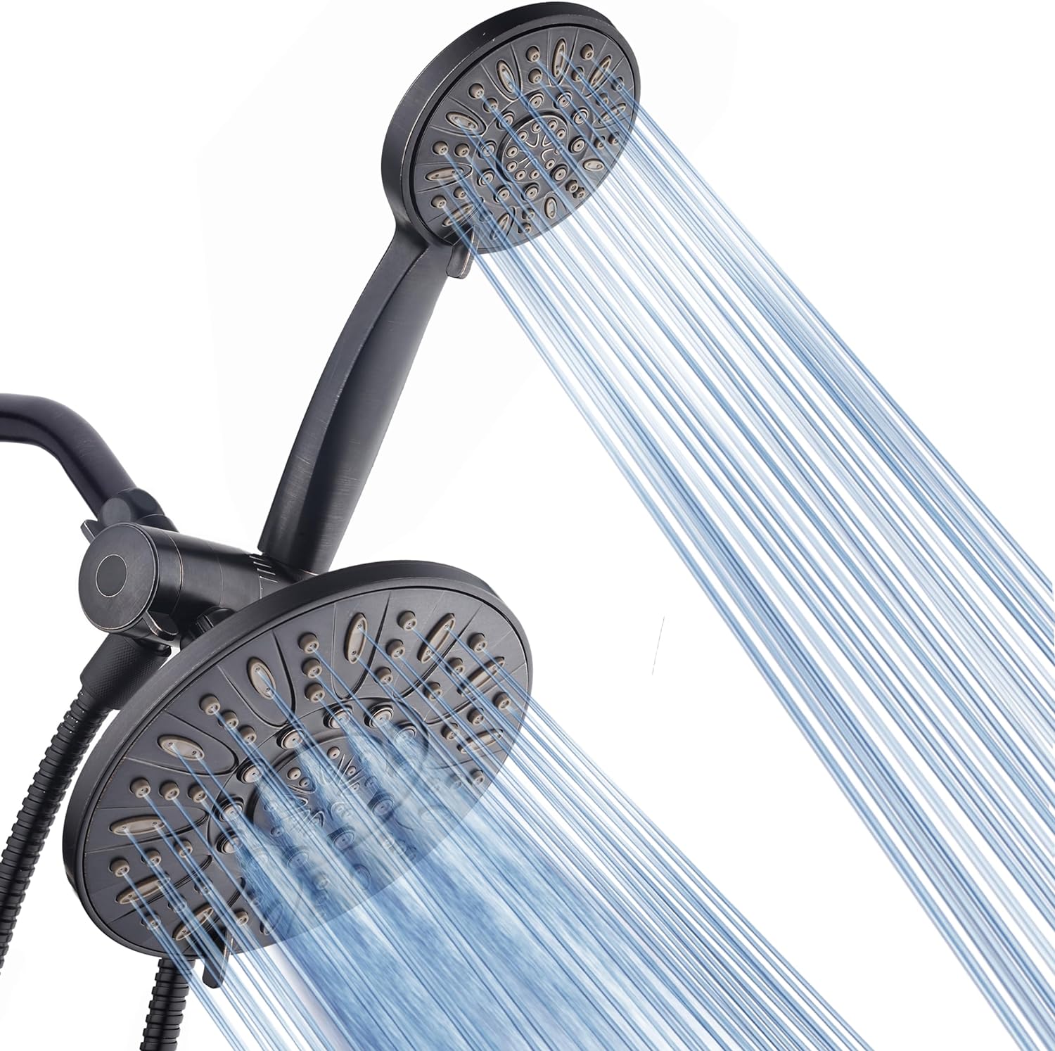 AquaDance 7" Premium High Pressure 3-Way Rainfall Combo with Stainless Steel Hos...