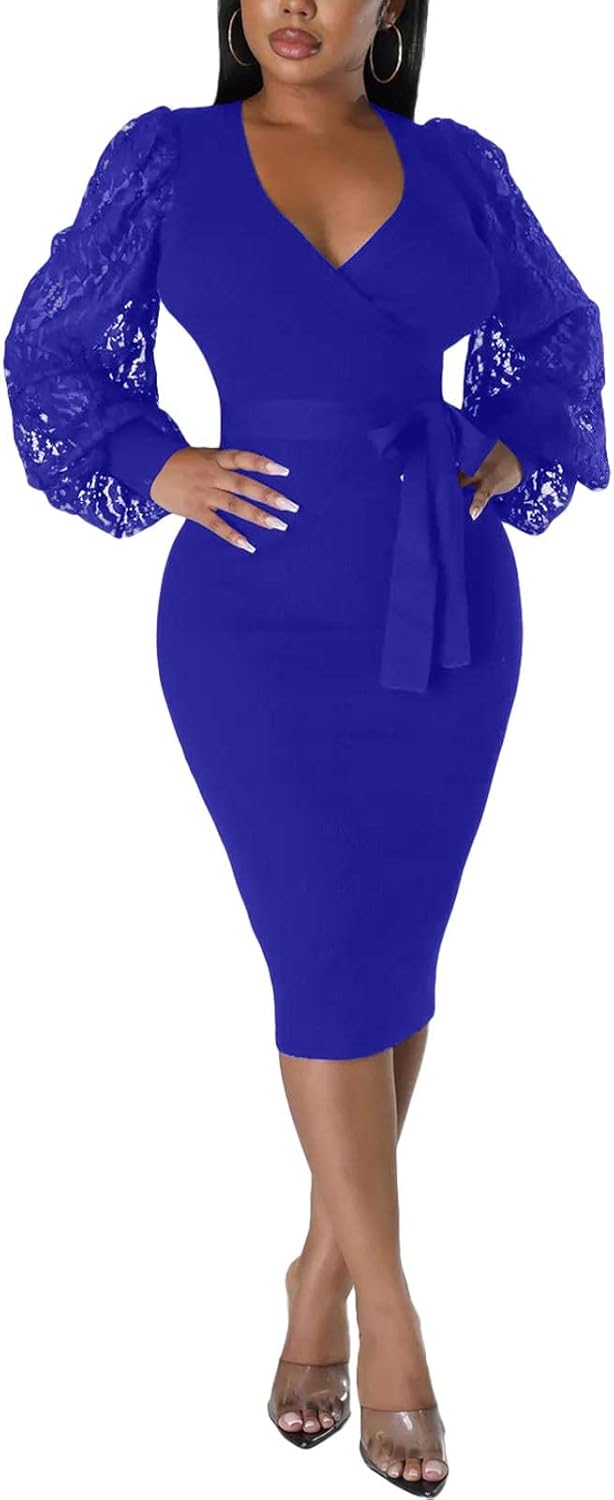 BOGURST Semi Formal Church Dresses, Special Bishop Sleeve Dress for Women, Sexy...