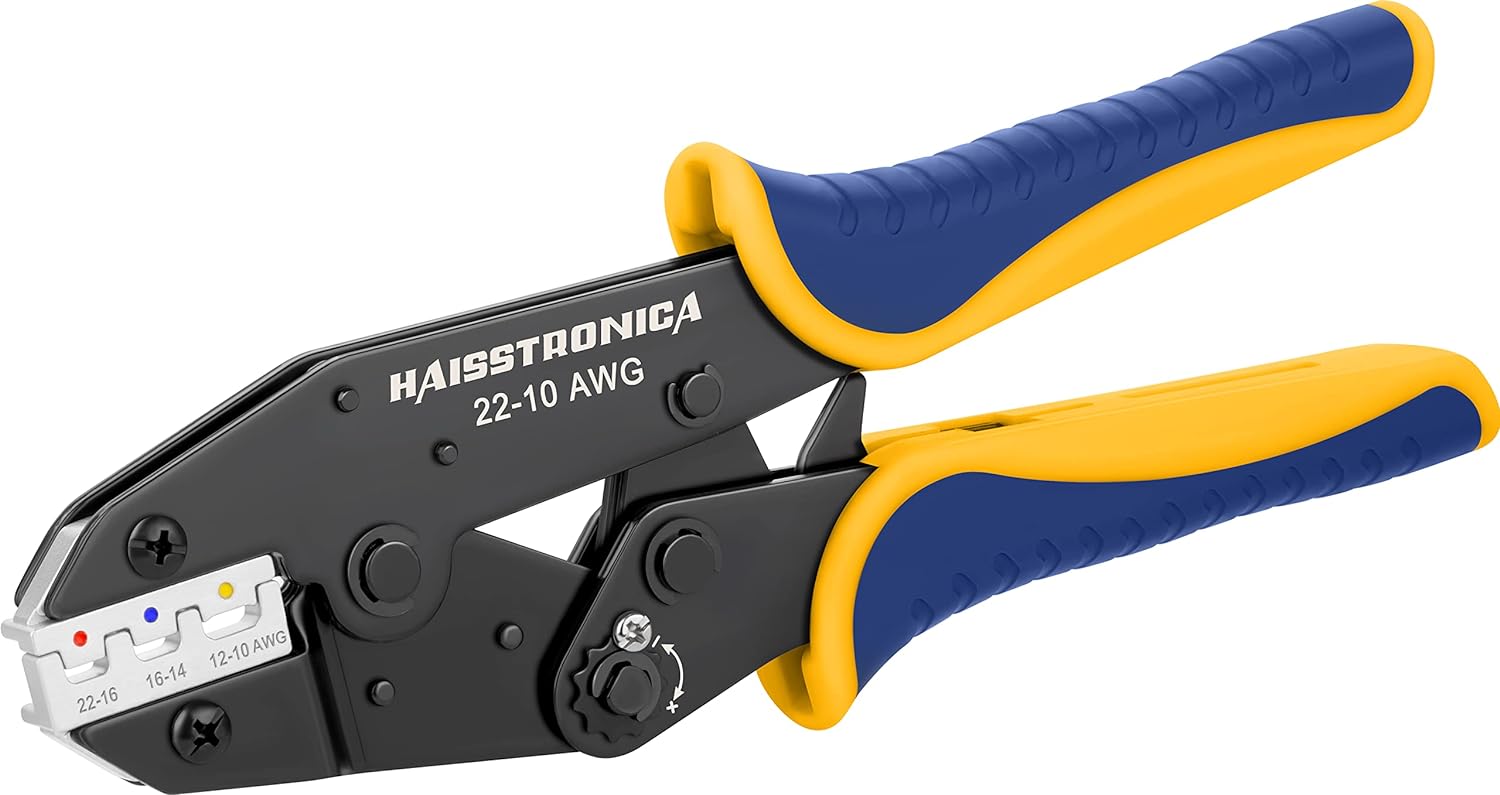 haisstronica Crimping Tool For Heat Shrink Connectors-AWG 22-10 Ratchet Wire Ter...