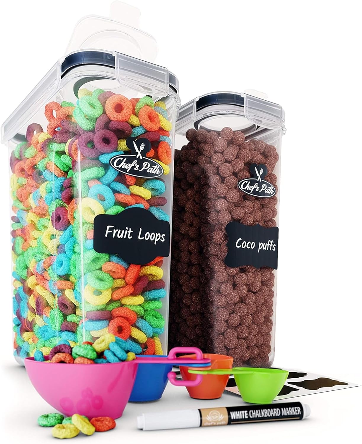Chef's Path Airtight Food Containers - Set of 2 for Kitchen & Pantry - BPA Free...