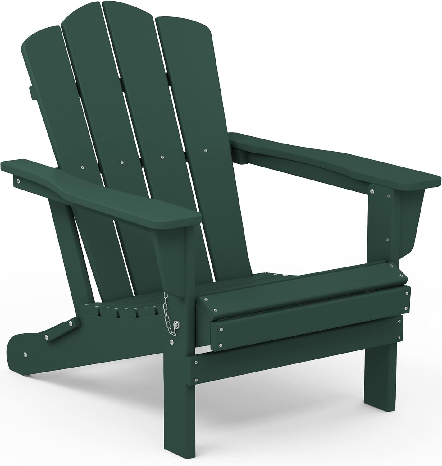 KINGYES Folding Adirondack Chair, HDPE All-Weather Folding Adirondack Chair, Gre...