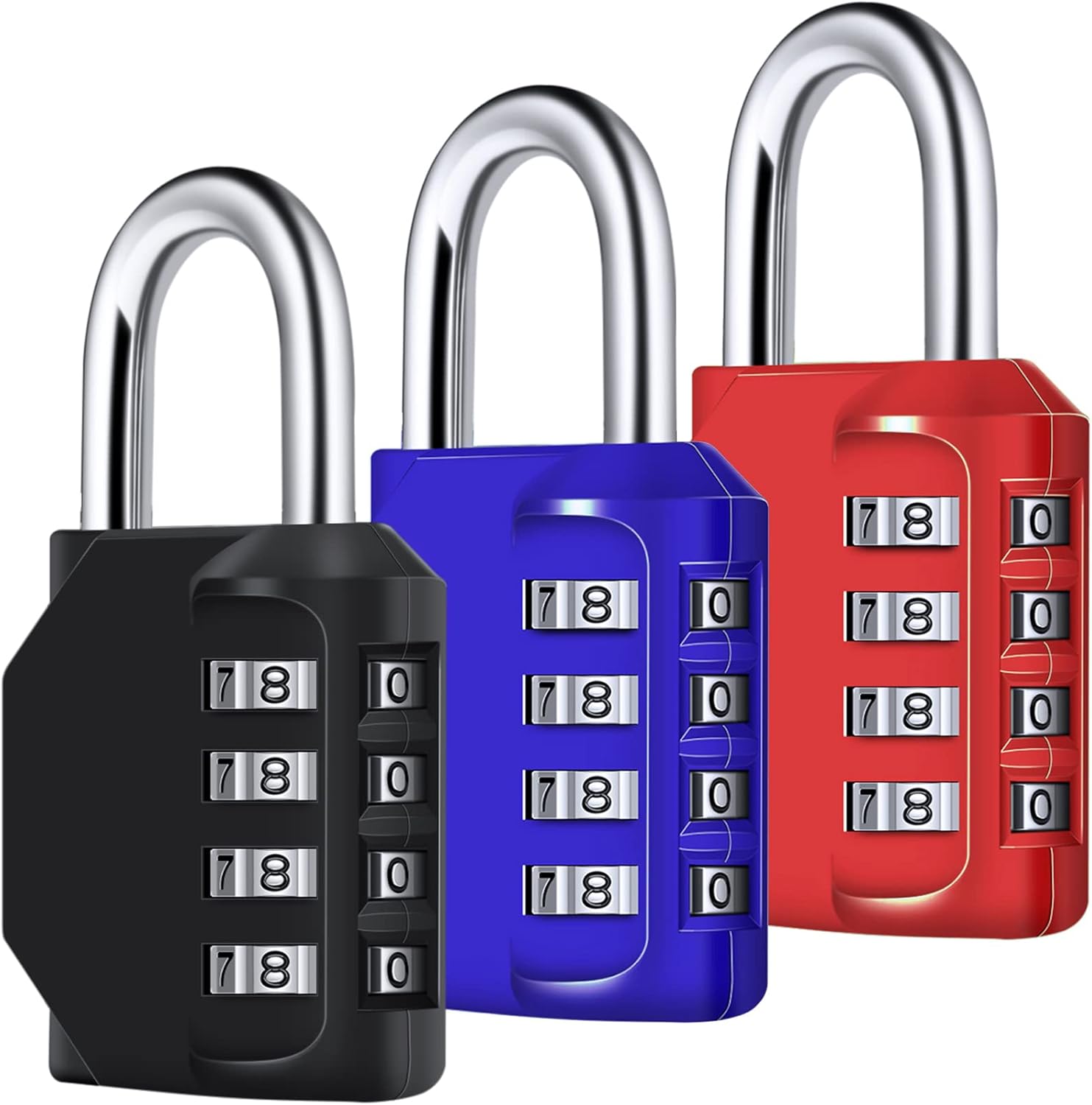 Combination Padlock, [3 Pack] Diyife 4 Digit Lock Combination, Padlock Weatherpr...