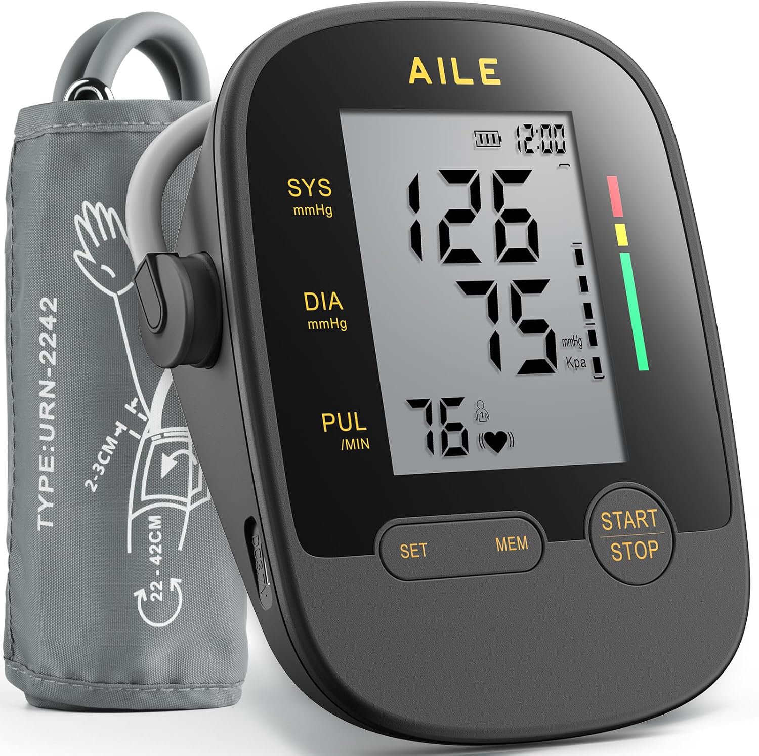 AILE X1 Blood-Pressure Monitor UK: BP Machine Upper Arm for Home Use with Adjust...