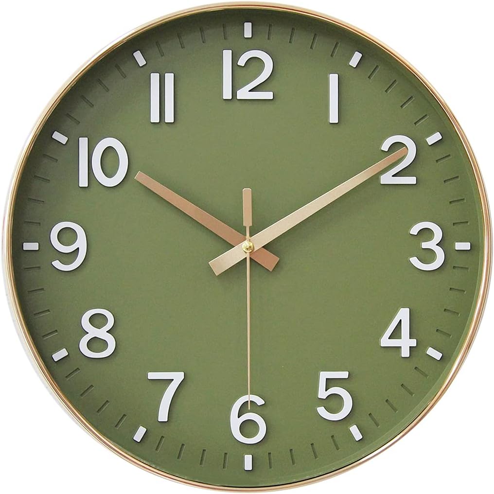HZDHCLH Wall Clock 12 Inch Silent Non Ticking Clock for Living Room Bedroom Kitc...