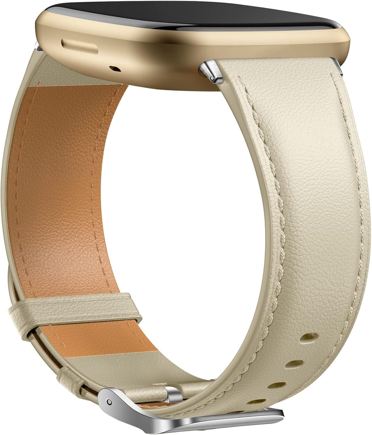 Dirrelo Leather Strap Compatible with Fitbit Versa 3 Strap/Fitbit Sense 2/Sense...