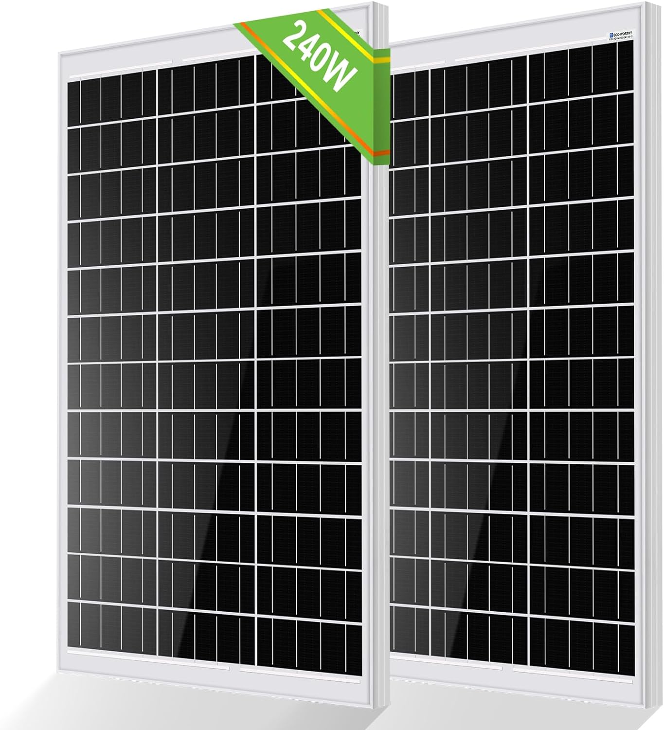 ECO-WORTHY 200W 240W (2 Pieces of 120W) Monocrystalline Solar Panel Suitable for...