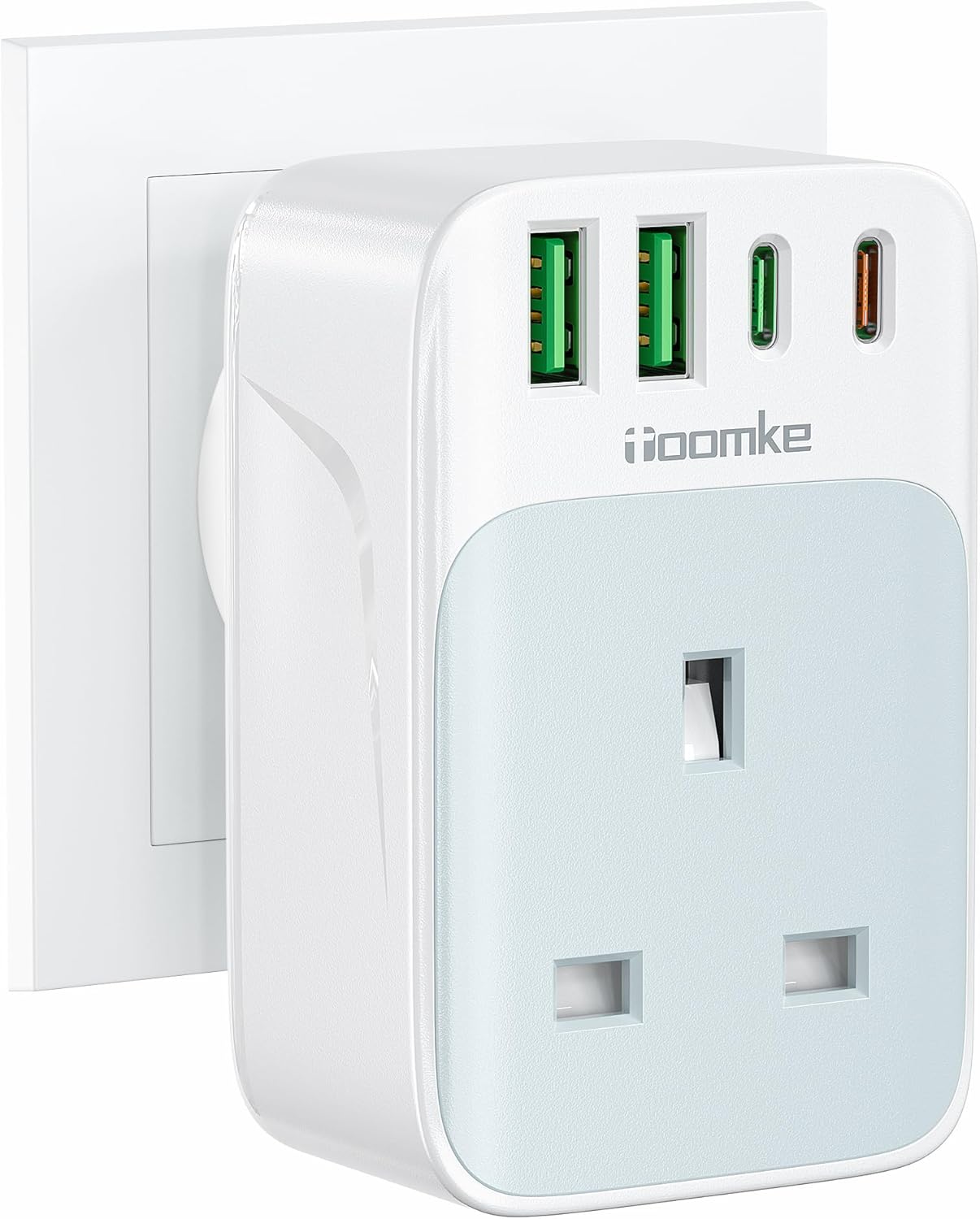 TOOMKE Multi Plug Socket with PD 35W USB C Fast Charge, Multi Plug Adapter Multi...